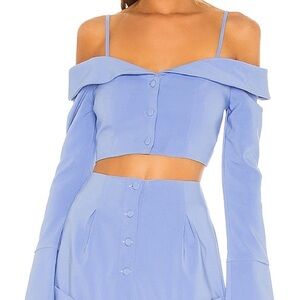 Camila Coelho Paulina Top In Periwinkle Blue Size M